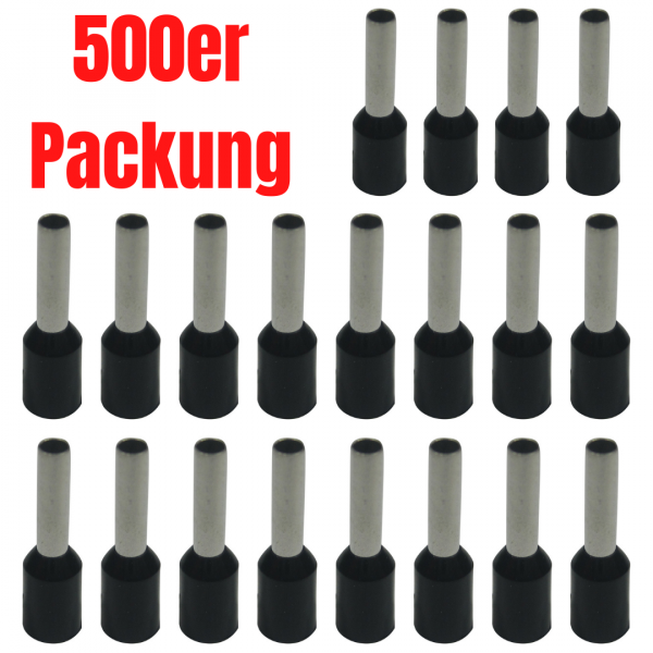 Aderendhülsen - 1,50mm² - Schwarz (500er Pack)